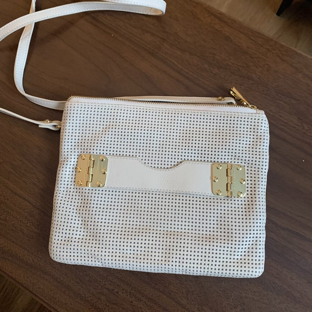 New Hayden Harnett Cream Leather Crossbody Bag